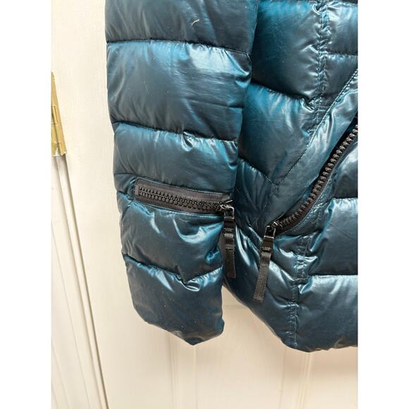 Andrew Marc Dark Green Puffer Jacket, Parka Length, Down Filled, Women's Size S - Picture 3 of 9
